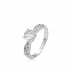 Apzeltīts gredzens ar mirdzošu cirkonu , 